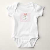 Gepersonaliseerde Ivy Baby Girl Nursery Bow & Ging Romper (Voorkant)