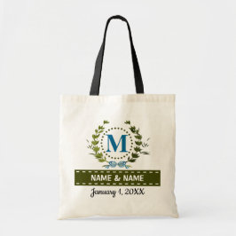 Gepersonaliseerde Ivy Wreath Weddenschap Datum Mon Tote Bag