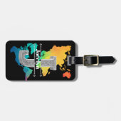 Gepersonaliseerde J Initiaal Silver Monogram Jouw  Bagagelabel (Voorkant horizontaal)