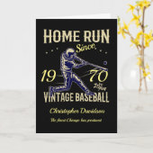 Gepersonaliseerde Jaar  Baseball Black Verjaardag Kaart (Gele Bloem)