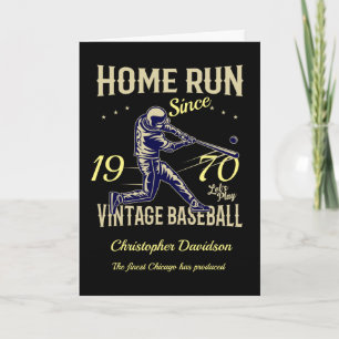 Gepersonaliseerde Jaar  Baseball Black Verjaardag Kaart