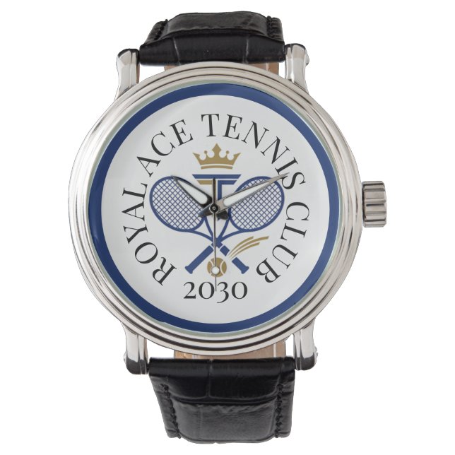 Gepersonaliseerde Jaar Gold Tennis Club Horloge (Voorkant)