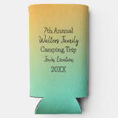 Gepersonaliseerde jaarlijkse kampeerreis seltzer blikjeskoeler (Achterkant)