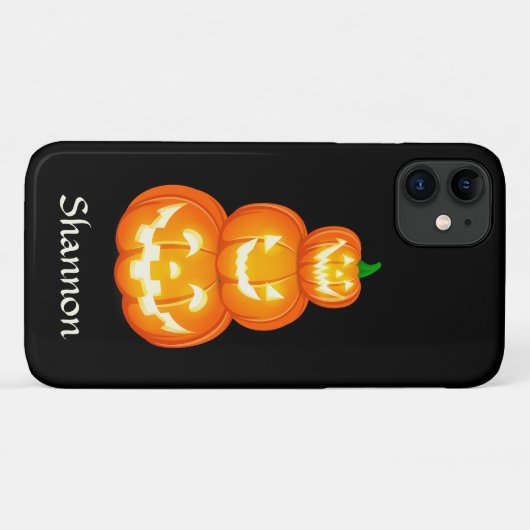 Gepersonaliseerde Jack-o-lantaarn trio Halloween Case-Mate iPhone Case (Achterkant (horizontaal))