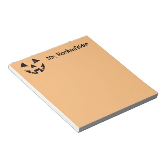 Gepersonaliseerde Jack-o-lantern pompoen gezicht H Notitieblok (Schuin)