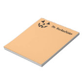 Gepersonaliseerde Jack-o-lantern pompoen gezicht H Notitieblok (Linkerzijde)
