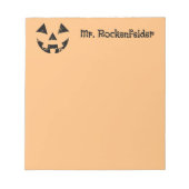 Gepersonaliseerde Jack-o-lantern pompoen gezicht H Notitieblok (Voorkant)