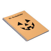 Gepersonaliseerde Jack-o-lantern pompoen gezicht H Notitieboek (Rechterzijde)