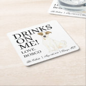 Gepersonaliseerde Jack Russell Terrier Hond bruilo Kartonnen Onderzetters (Schuin)