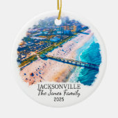Gepersonaliseerde Jacksonville Ornament, Florida S Keramisch Ornament (Voorkant)