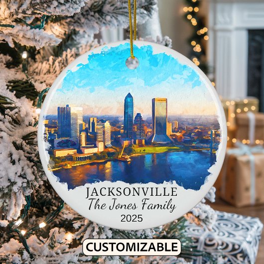 Gepersonaliseerde Jacksonville Ornament, Florida S Keramisch Ornament