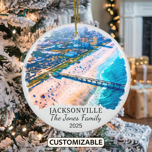 Gepersonaliseerde Jacksonville Ornament, Florida S Keramisch Ornament