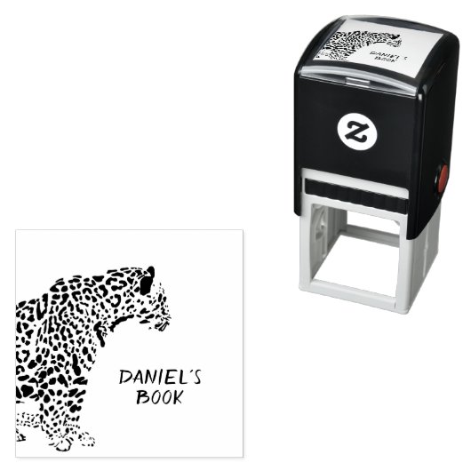 Gepersonaliseerde Jaguar Bookplate Zelfinktende Stempel (In situ)