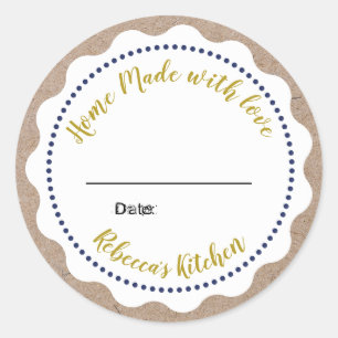 Gepersonaliseerde jam inmaken   Thuisgemaakte Maso Ronde Sticker
