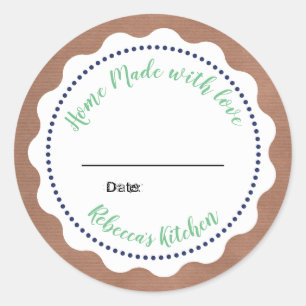 Gepersonaliseerde jam inmaken   Thuisgemaakte Maso Ronde Sticker