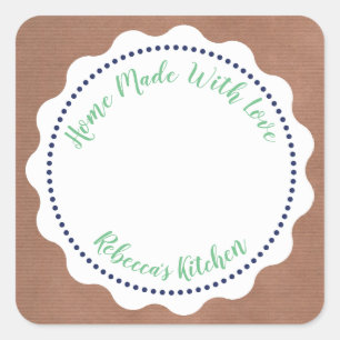 Gepersonaliseerde jam inmaken Thuisgemaakte Maso Vierkante Sticker