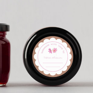 Gepersonaliseerde jam inmaken Thuisgemaakte roze Ronde Sticker