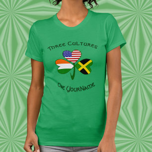 Gepersonaliseerde Jamaica Ierland USA Shamrock Dam T-shirt