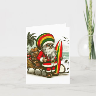Gepersonaliseerde Jamaicaanse Santa Christmas Kaar Feestdagen Kaart