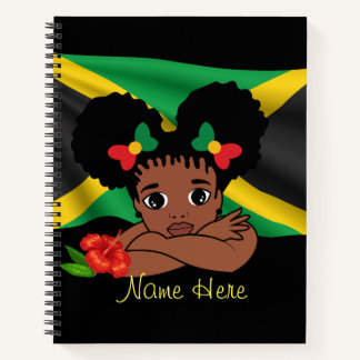 Gepersonaliseerde Jamaicaanse vlag meisje spiraal Notitieboek
