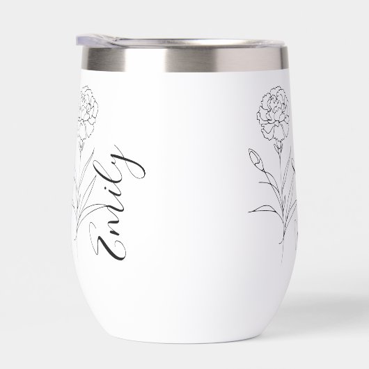 Gepersonaliseerde januari anjer geboorte bloem (Rechts)