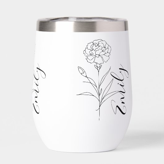 Gepersonaliseerde januari anjer geboorte bloem (Achterkant)