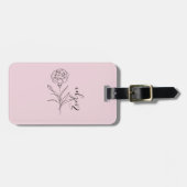 Gepersonaliseerde januari anjer geboorte bloem bagagelabel (Voorkant horizontaal)