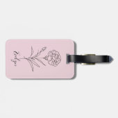 Gepersonaliseerde januari anjer geboorte bloem bagagelabel (Achterkant horizontaal)