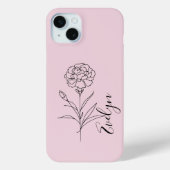 Gepersonaliseerde januari anjer geboorte bloem Case-Mate iPhone case (Achterkant)