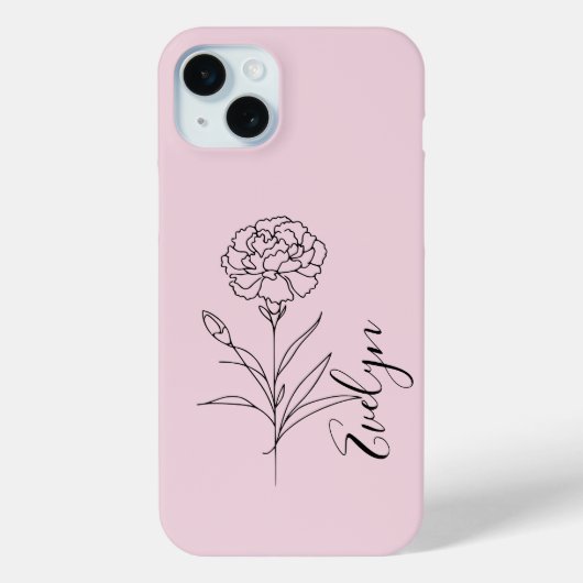 Gepersonaliseerde januari anjer geboorte bloem Case-Mate iPhone case (Achterkant)