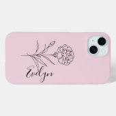 Gepersonaliseerde januari anjer geboorte bloem Case-Mate iPhone case (Achterkant (horizontaal))