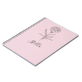 Gepersonaliseerde januari anjer geboorte bloem notitieboek (Linkerzijde)