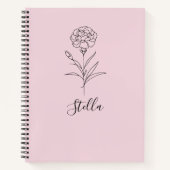 Gepersonaliseerde januari anjer geboorte bloem notitieboek (Voorkant)