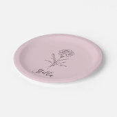 Gepersonaliseerde januari anjer geboorte bloem papieren bordje (Gekanteld)