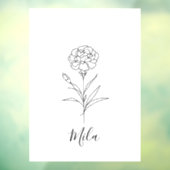 Gepersonaliseerde januari anjer geboorte bloem raamsticker (Vel 3)