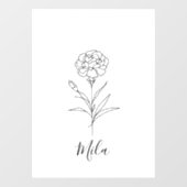 Gepersonaliseerde januari anjer geboorte bloem raamsticker (Vel)