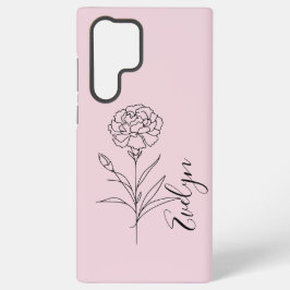 Gepersonaliseerde januari anjer geboorte bloem samsung galaxy hoesje