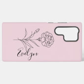 Gepersonaliseerde januari anjer geboorte bloem samsung galaxy hoesje (Achterkant horizontaal)