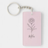 Gepersonaliseerde januari anjer geboorte bloem sleutelhanger (Voorkant)