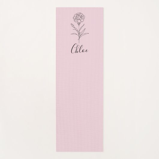 Gepersonaliseerde januari anjer geboorte bloem yogamat (Voorkant)