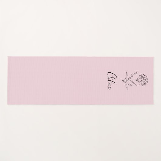 Gepersonaliseerde januari anjer geboorte bloem yogamat (Voorkant (horizontaal))