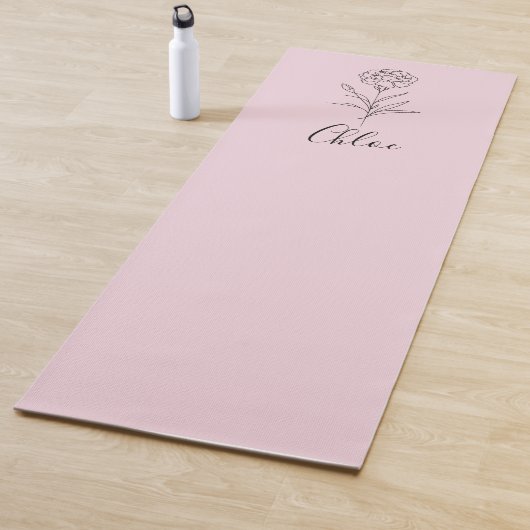 Gepersonaliseerde januari anjer geboorte bloem yogamat (In situ)
