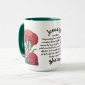 Gepersonaliseerde januari Geboorte Bloem Mok (Voorkant links)