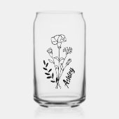 Gepersonaliseerde Januari Geboorte Maand Bloemanje Blikvorm Glas (Voorkant)