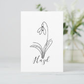 Gepersonaliseerde januari sneeuwklokje Geboorteblo Bedankkaart (Staand voorkant)