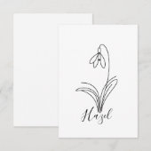 Gepersonaliseerde januari sneeuwklokje Geboorteblo Bedankkaart (Voorkant / Achterkant)