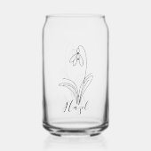 Gepersonaliseerde januari sneeuwklokje Geboorteblo Blikvorm Glas (Achterkant)