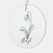 Gepersonaliseerde januari sneeuwklokje Geboorteblo Keramisch Ornament (Links)