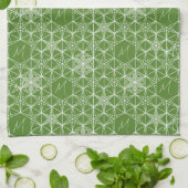 Gepersonaliseerde Japandi stijl Snowflake ontwerp Theedoek (Gevouwen)