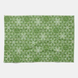 Gepersonaliseerde Japandi stijl Snowflake ontwerp Theedoek